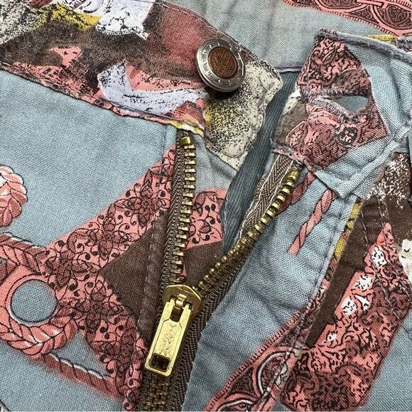 ROYAL FAKS Y2K Vintage Rare Legging Ceremonial Print Style Size 28. - Picture 6 of 12